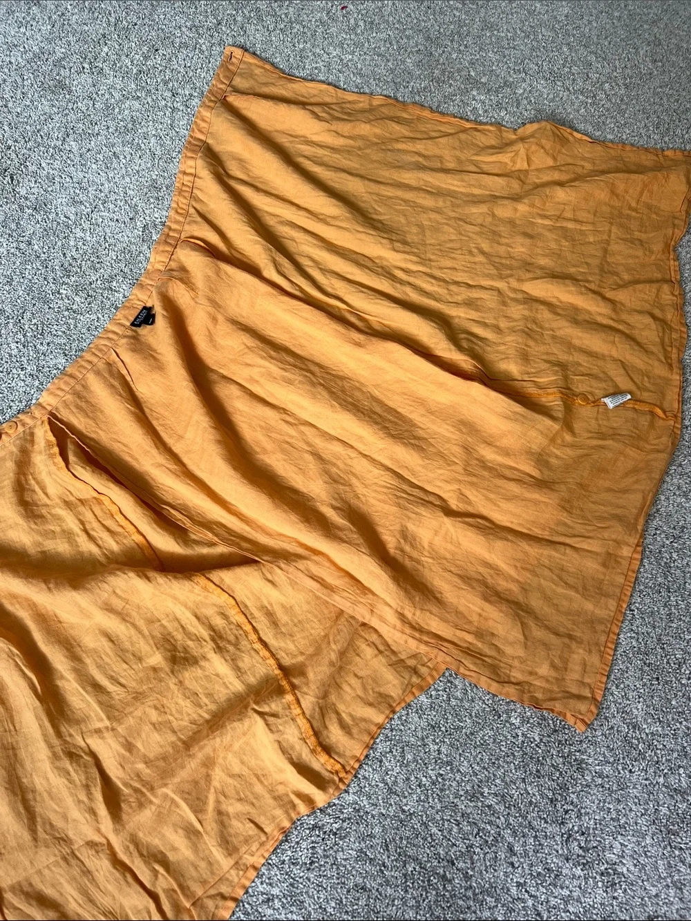 Eileen Fisher Mustard Yellow High-Low Linen Wrap Skirt